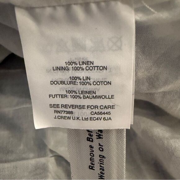 J. Crew Linen Blue White Gingham Skirt - Picture 5 of 6